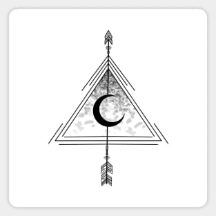 Geometric Moon Design Magnet